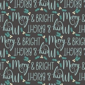 Merry and Bright Christmas - Charcoal Gray