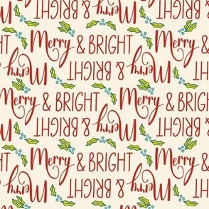 Merry and Bright Christmas - Ivory and Poppy Red