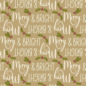 Merry and Bright Christmas - Ivory and Tan