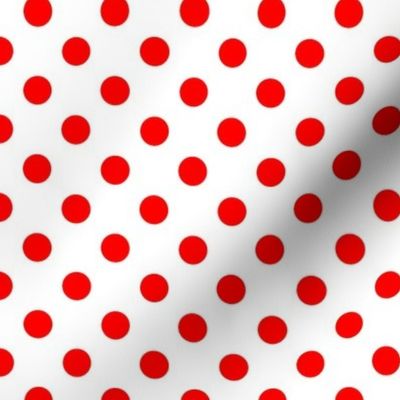 Red on White Polka Dots