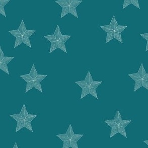 Stars 02 - Mid Century Green with white-stars