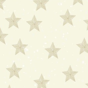 Stars 02 - Gold Stars on Cream