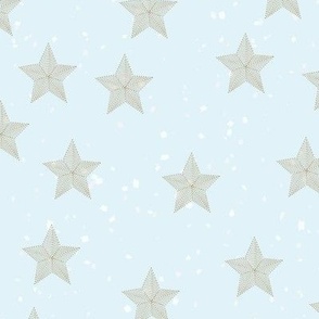 Stars 02 - Gold Stars on Cool Blue