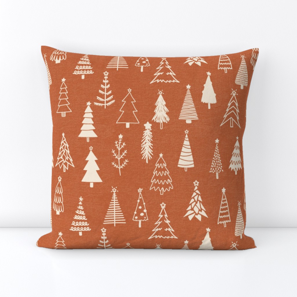 Orange Christmas Boho  Decor Retro Vintage Holidays Rust