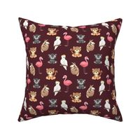 Tropical animals and flowers Motif 11 Livid Brown