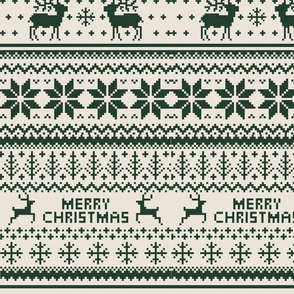  Ugly Christmas Sweater Pattern, Xmas Fabric, X-mas Nostalgy, winter green 