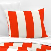 Cabana stripe - Orange red and creamy white - perfect candy  stripe - large 