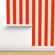 Cabana stripe - Orange red and creamy white - perfect candy  stripe - large 