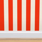 Cabana stripe - Orange red and creamy white - perfect candy  stripe - large 