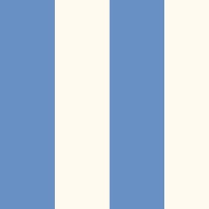 Cabana stripe - Soft blue candy stripes and creamy white - large 