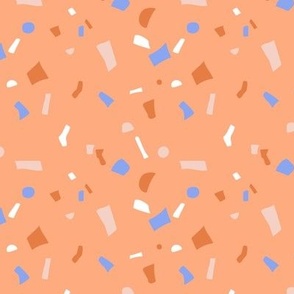 Nineties retro neon confetti - paper shards terrazzo abstract party design summer periwinkle orange 