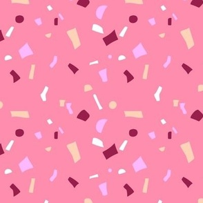 Nineties retro neon confetti - paper shards terrazzo abstract party design summer girls pink burgundy bubblegum 