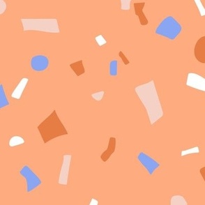Nineties retro neon confetti - paper shards terrazzo abstract party design summer periwinkle orange LARGE