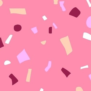 Nineties retro neon confetti - paper shards terrazzo abstract party design summer girls pink burgundy bubblegum LARGE