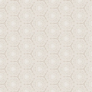 Floral hexagon line art  ivory