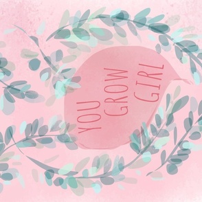 You Grow Girl Motivational Illustration 