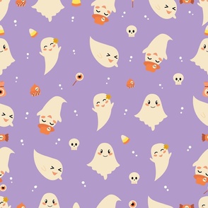 Cute Ghost Halloween Party - light purple