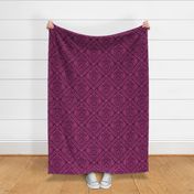 Lacy Floral Damask | Large Scale | Plum Pink