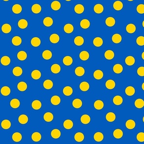 Ukraine flag color polka dots