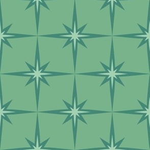 Retro Star Pattern in Statue of Liberty colors