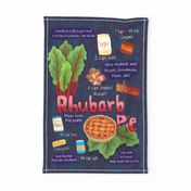 Rhubarb Pie illustrated Recipe Tea towel