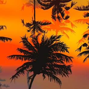 Large Bali Sunset Vivid Light Overlay