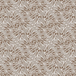 animal swirls in brown and white - 8" repeat