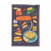 Chicken Soup Illustrated Recipe Tea Towel