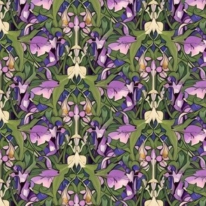 Art Nouveau Floral in Lilac and Pale Yellow