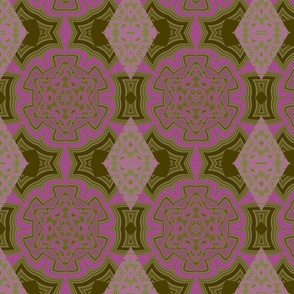 geo mazed - pink and green 