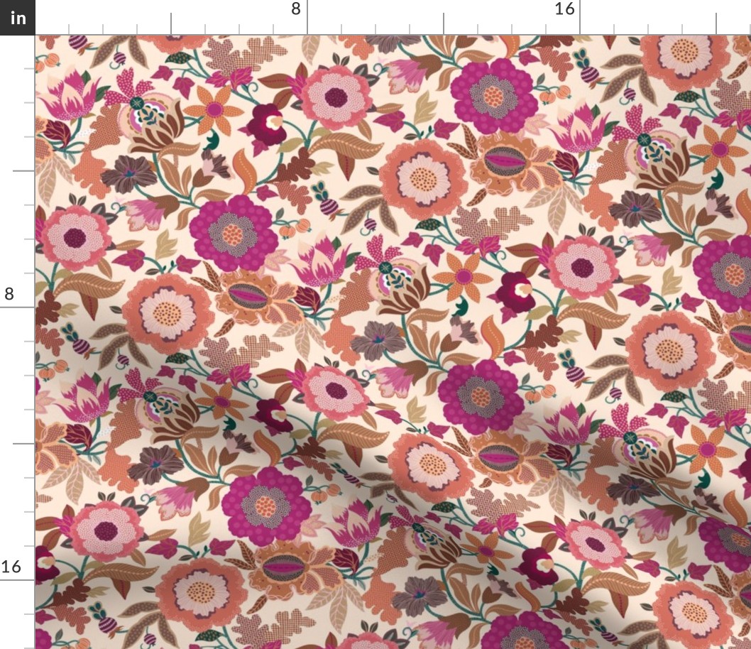 Garden Floral - Pink & Orange