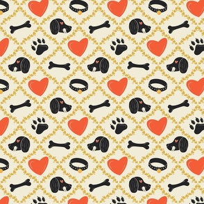 Happy Dog Pattern, Dog in love pattern