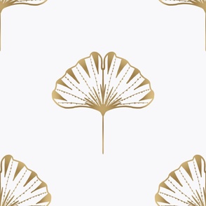Gilded ginkgos on white - large