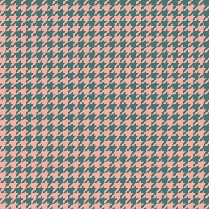 Retro Christmas Houndstooth (rose pink & teal)