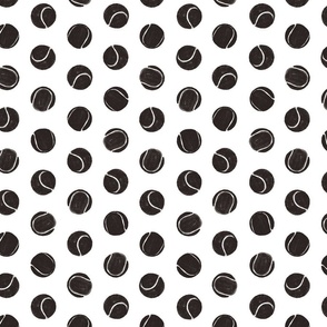 Black and White Tennis Ball Polka Dot