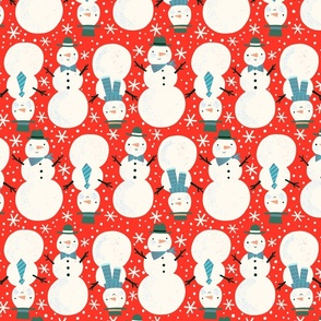 Dapper Snowmen - Christmas Red