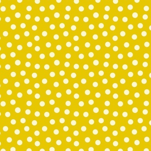 polka dots cream on yellow