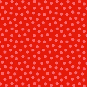 polka dots pink on red //