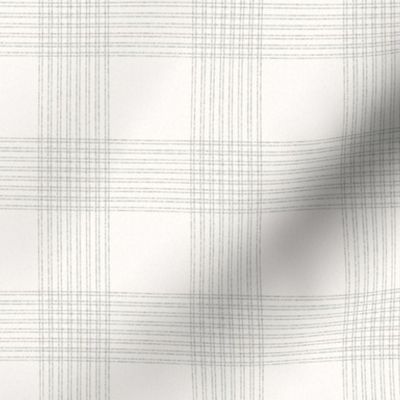 Crossover Plaid small: Cream & Foggy Sage Linear Plaid