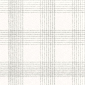 Crossover Plaid small: Cream & Foggy Sage Linear Plaid