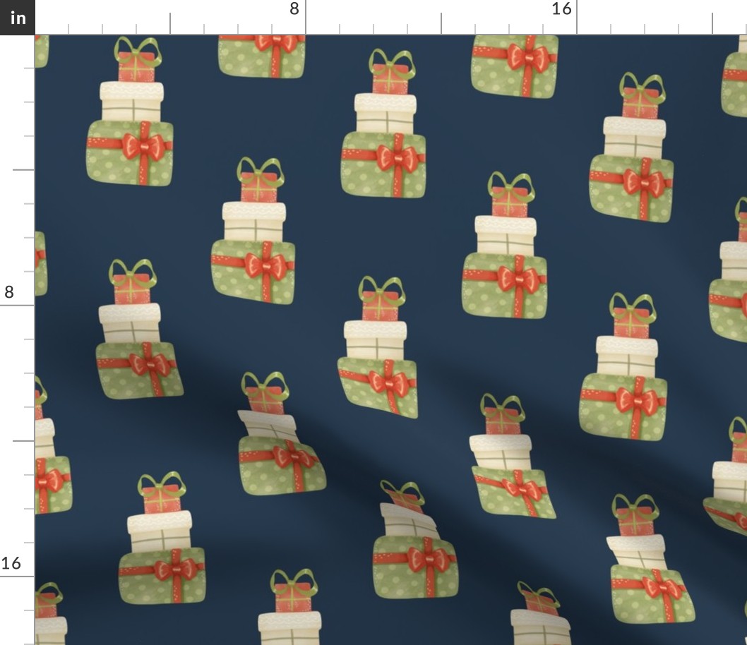 Large Scale Jolly Christmas Gifts on Navy
