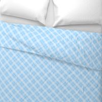 Diagonal Tartan Check Plaid in Pastel Baby Blue with White Lines