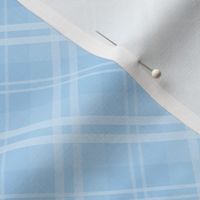 Diagonal Tartan Check Plaid in Pastel Baby Blue with Pale Blue Lines