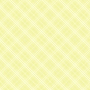 Pastel Yellow Plaid Fabric, Wallpaper and Home Decor