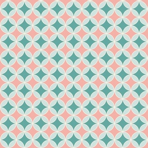 Retro Christmas Wrapping Paper // Rose Pink, Teal, Seaglass Blue