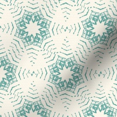 Vintage Stars // Teal on Ivory