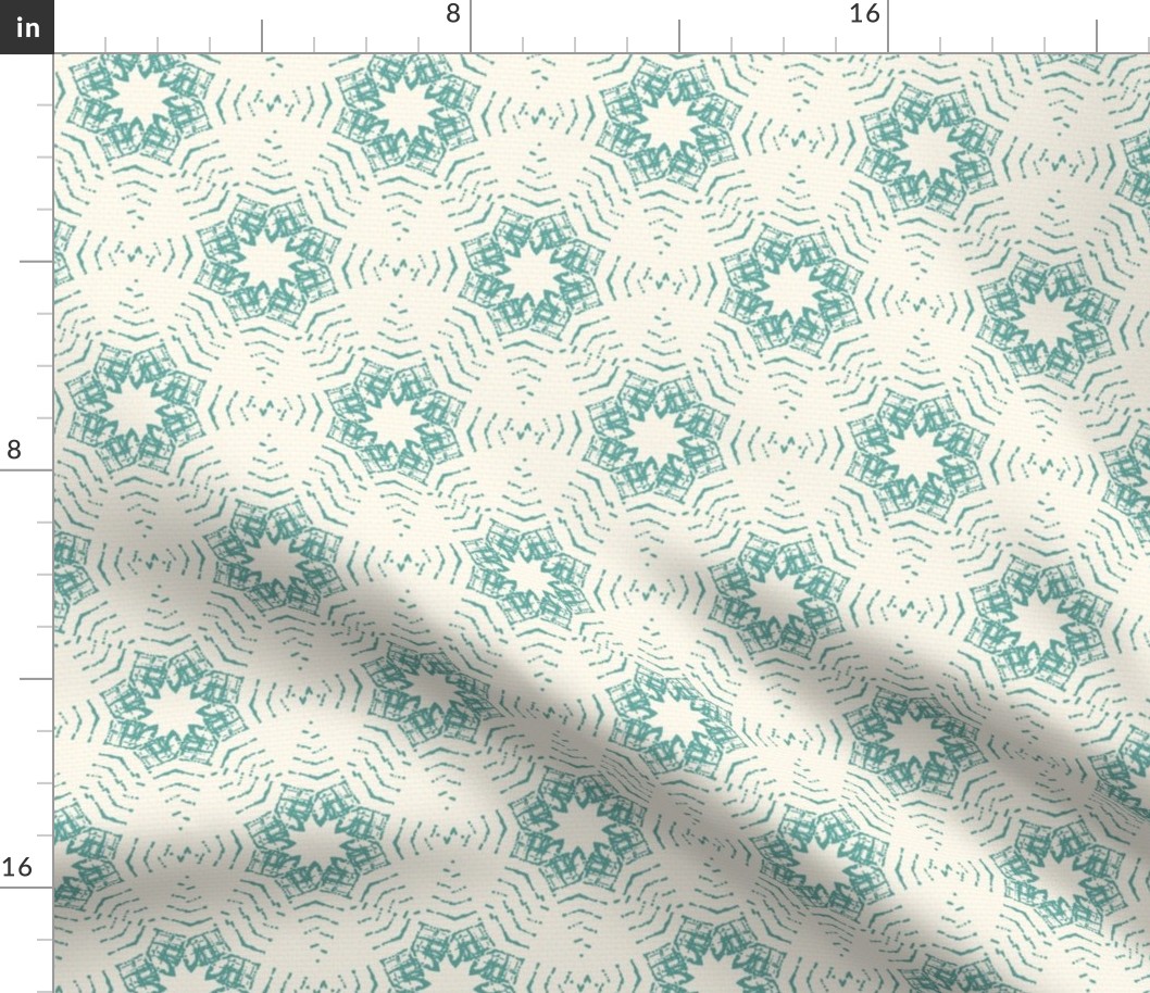 Vintage Stars // Teal on Ivory