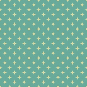 Retro 1950s Mini Stars // Gold on Teal