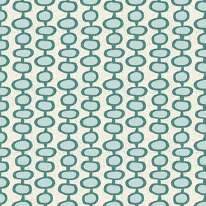 Retro Mid Century Ovals // Teal and Sea Glass Blue