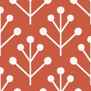 Berry Twig / big scale / wintery red geometric minimal graphic repeat